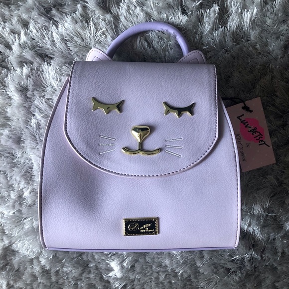 Betsey Johnson Handbags - 💋Luv Betsey Midsize Kitten Lavender Backpack 😻